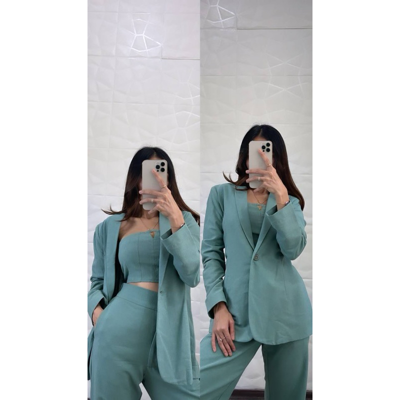 SETELAN WANITA ALENA / SETELAN JAS / SETELAN KULOT 3 in 1