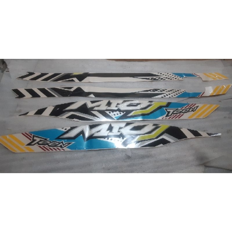 striping stiker bok cover body full set assy kanan kiri original lospack mio  j teen hitam putih str