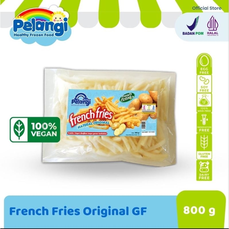 

Kentang Goreng French Fries Original / French Fries Garlic / Pelangi Anak Frozen Food 100% Halal Non Msg Bebas pengawet
