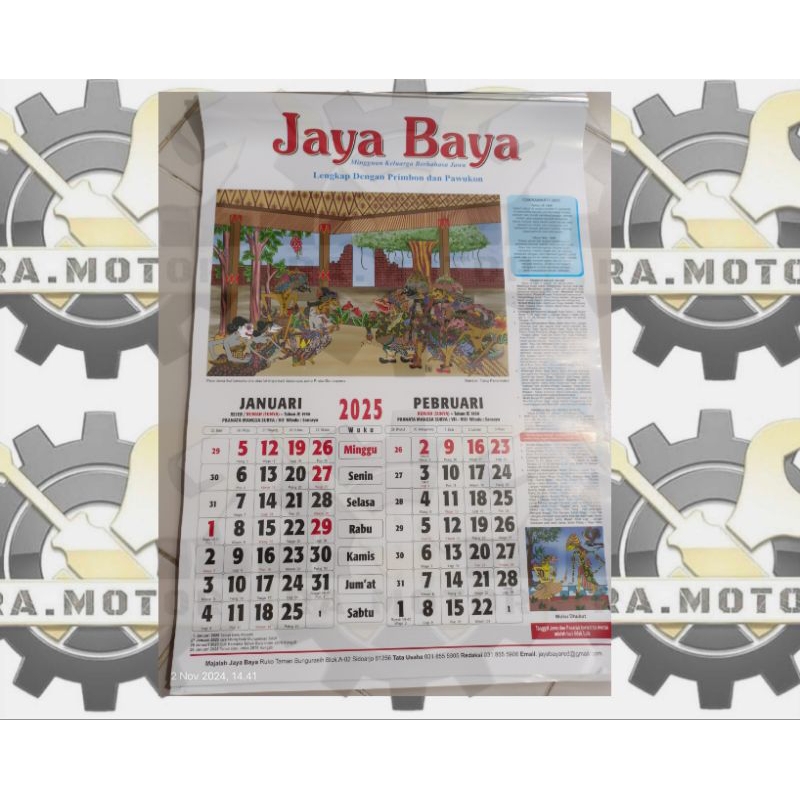 

[Baca Deskripsi] Kalender Tanggalan Jayabaya 2024, 2025 (Ready Stock)