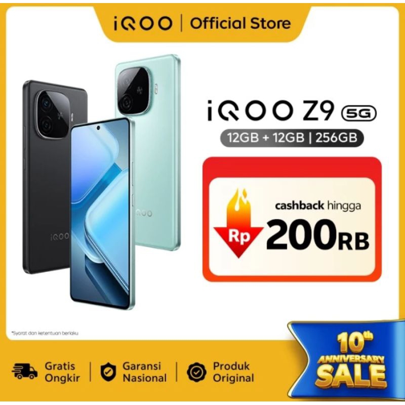 vivo iQOO Z9 5G Snapdragon 7 Gen 3, 6000 mAH, 144Hz AMOLED Display, Sony IMX 882 100% Original