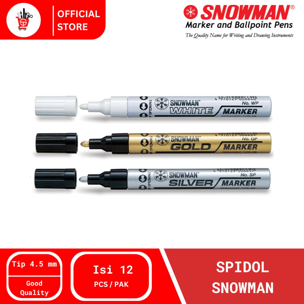 

Paint Marker | Spidol Snowman Silver / Putih / Emas Besar (1 PCS)