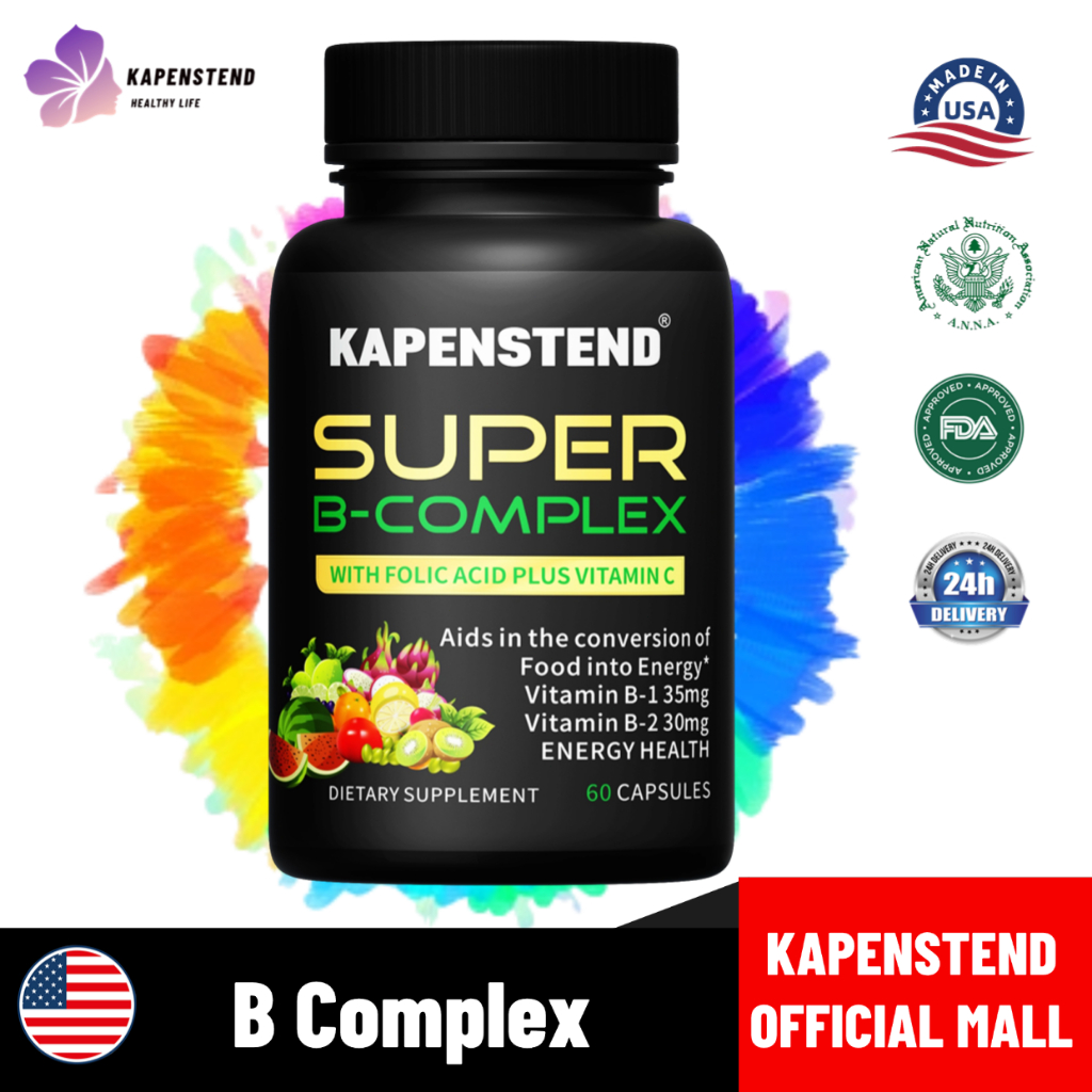 Super B dengan Dukungan Vitamin C Kekebalan & Energi, Kompleks Vitamin B (Vitamin B1, B2, B6, B12)