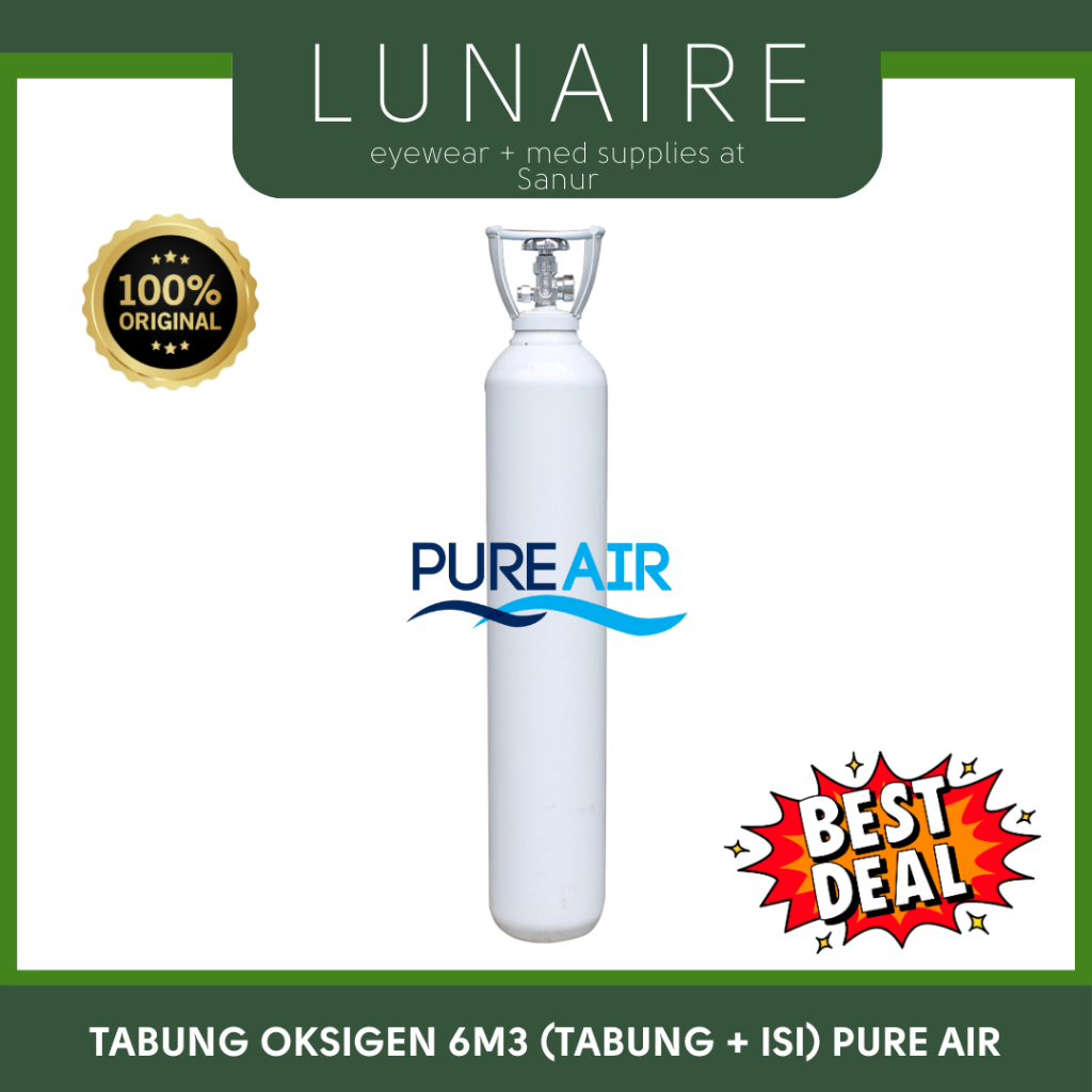Tabung oksigen 6m3 + isi merk pure air - Tabung O2