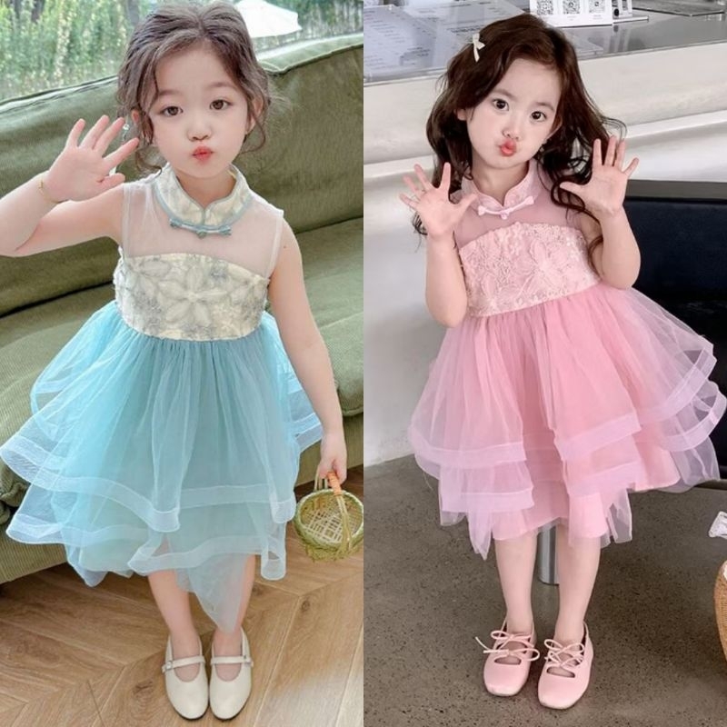 Lafleurkids Jia Cheongsam Dress / Qipao Organza Premium Anak Perempuan / Cheongsam Imlek Anak Peremp