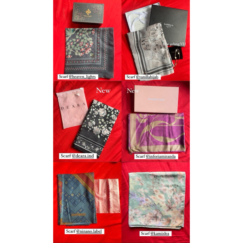 Preloved baju dan scarf VH, HL, Ria miranda, Kamiidea