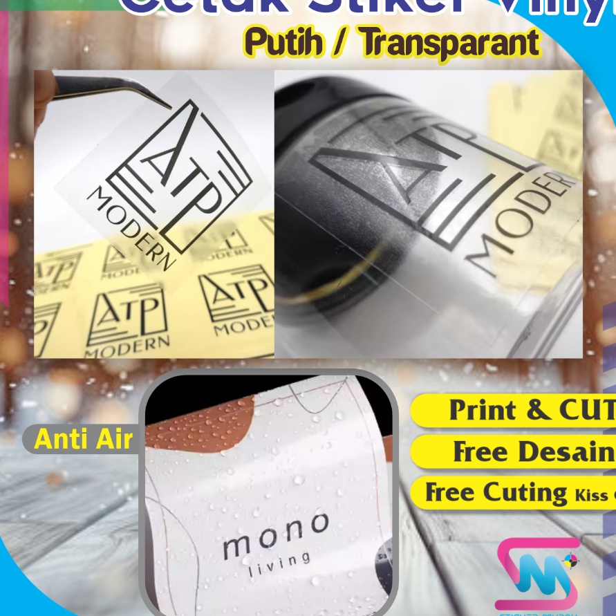 

Khusus Stiker Bandung Cetak Print Sticker Vinyl Transparan Non Transparan Anti Air Anti Panas