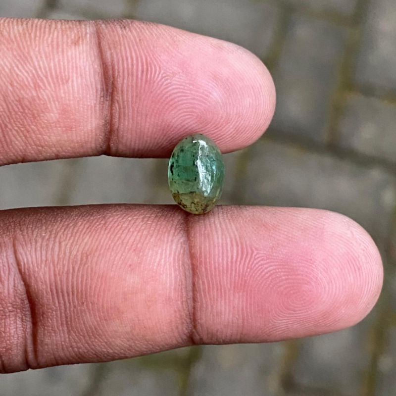 Natural Zambian emerald Jamrud Batu Zamrud Colombia Cabochon dim 11x7.5x5
