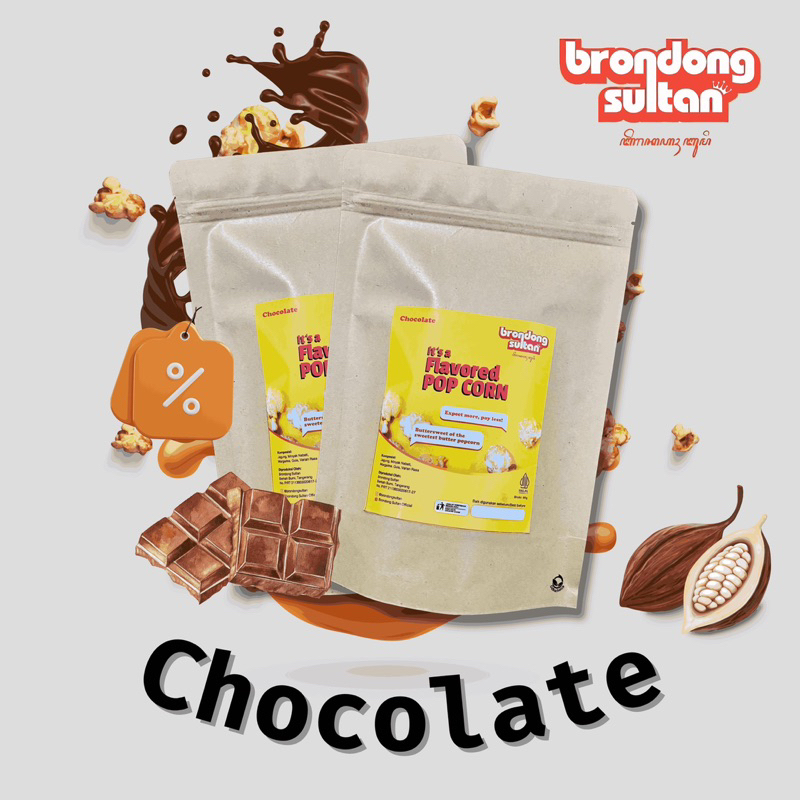 

Popcorn Rasa Coklat Popcorn Chocolate Snack Camilan Kemasan Pouch by Brondong Sultan
