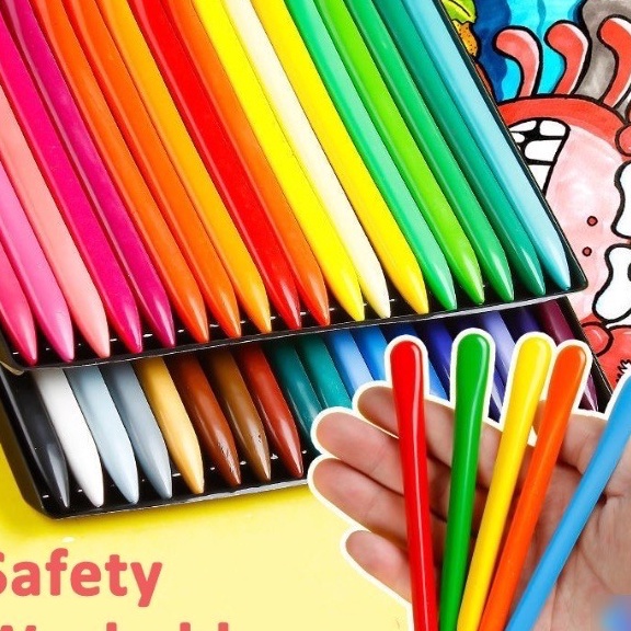 

FG2 Crayon Non Toxic Anti kotor Crayon Triangular Crayon Lab Triangle Crayon Plastik Anti Kotor Tangan Crayon anti kotor