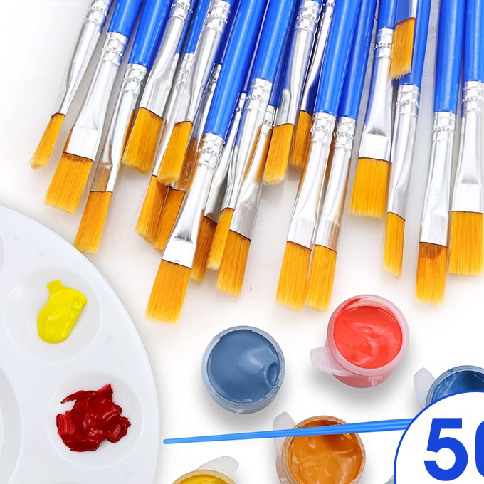 

HJ6 5pcs Cat Air Biru Flat Tip Sikat Runcing Sikat Kuas Lukis Set Paintbrush Akrilik Bulu Nilon Cat Air Artist Paint Brush Pena Garis Lukisan Cat Minyak Guas Graffiti Kuas Kecil Lukis