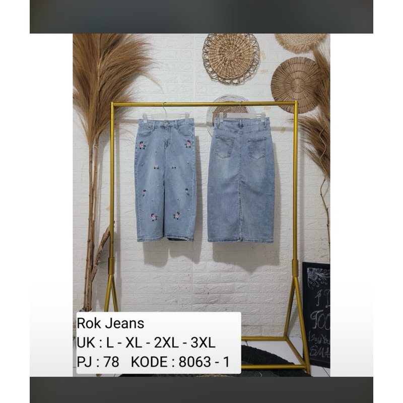Rok Jeans span 7/8 / Rok jeans bordir