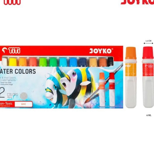 

FG2 JOYKO TITI 12 WATERCOLOUR PAINT CAT AIR 12 WARNA JOYKO WAC6ML12