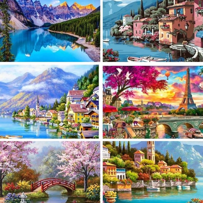 

Terbaru DIY Canvas Painting By Numbers Kit Lukisan Kanvas Cat 4 X 5CM