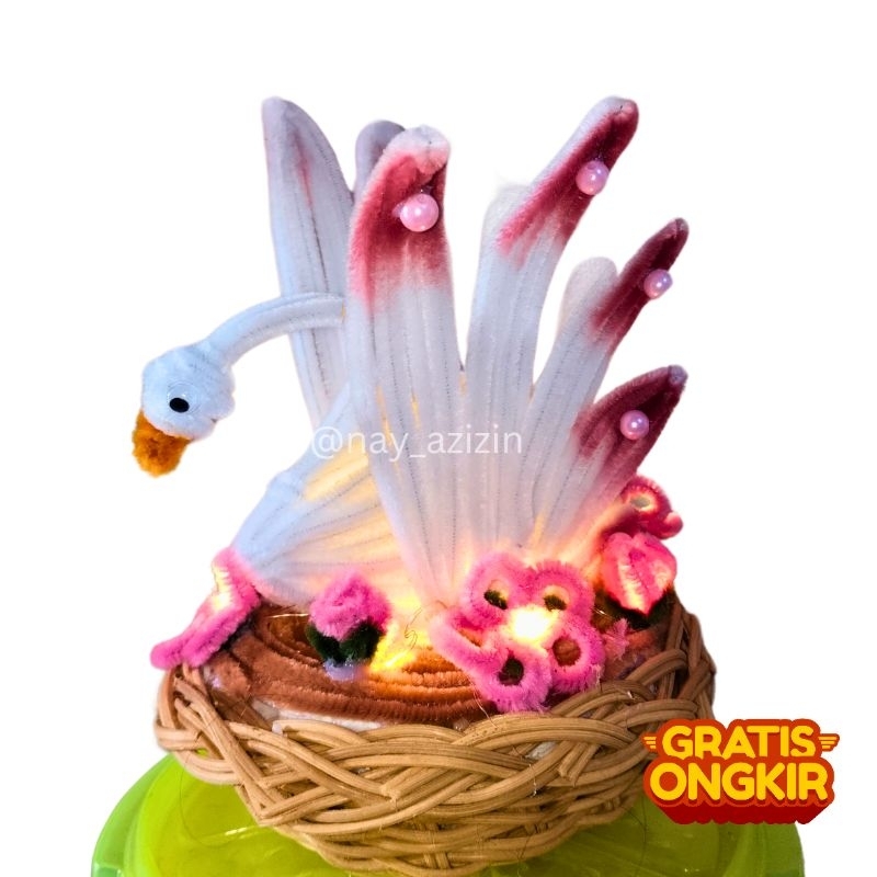 lampu hias kreasi kawat bulu angsa (PO)