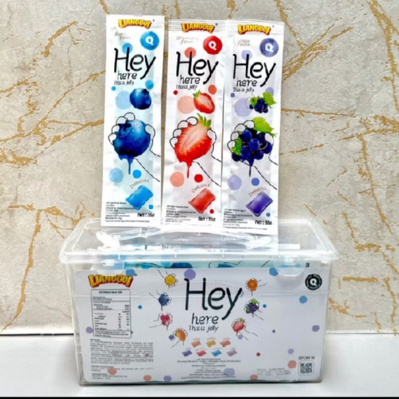 

Jelly hey aneka rasa buah / toples isi 30