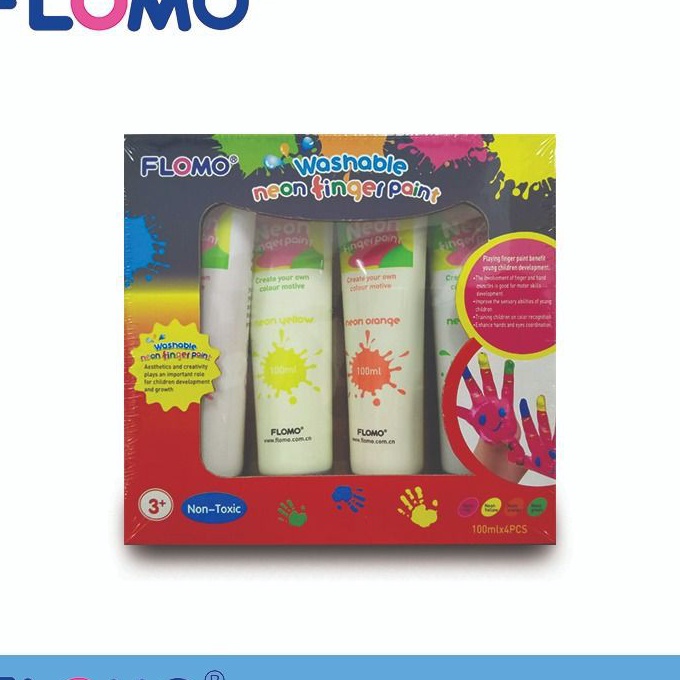 

Diskon FLOMO standart and neon washable finger paint