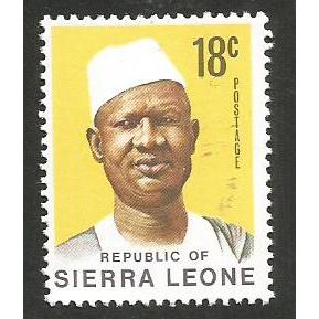 

A 10465 SATU BUAH PRANGKO SIERRA LEONE 18C TEMA PRESIDENT SIAKA STEVENS FRANKED KONDISI MNH MINT NEVER HINGED