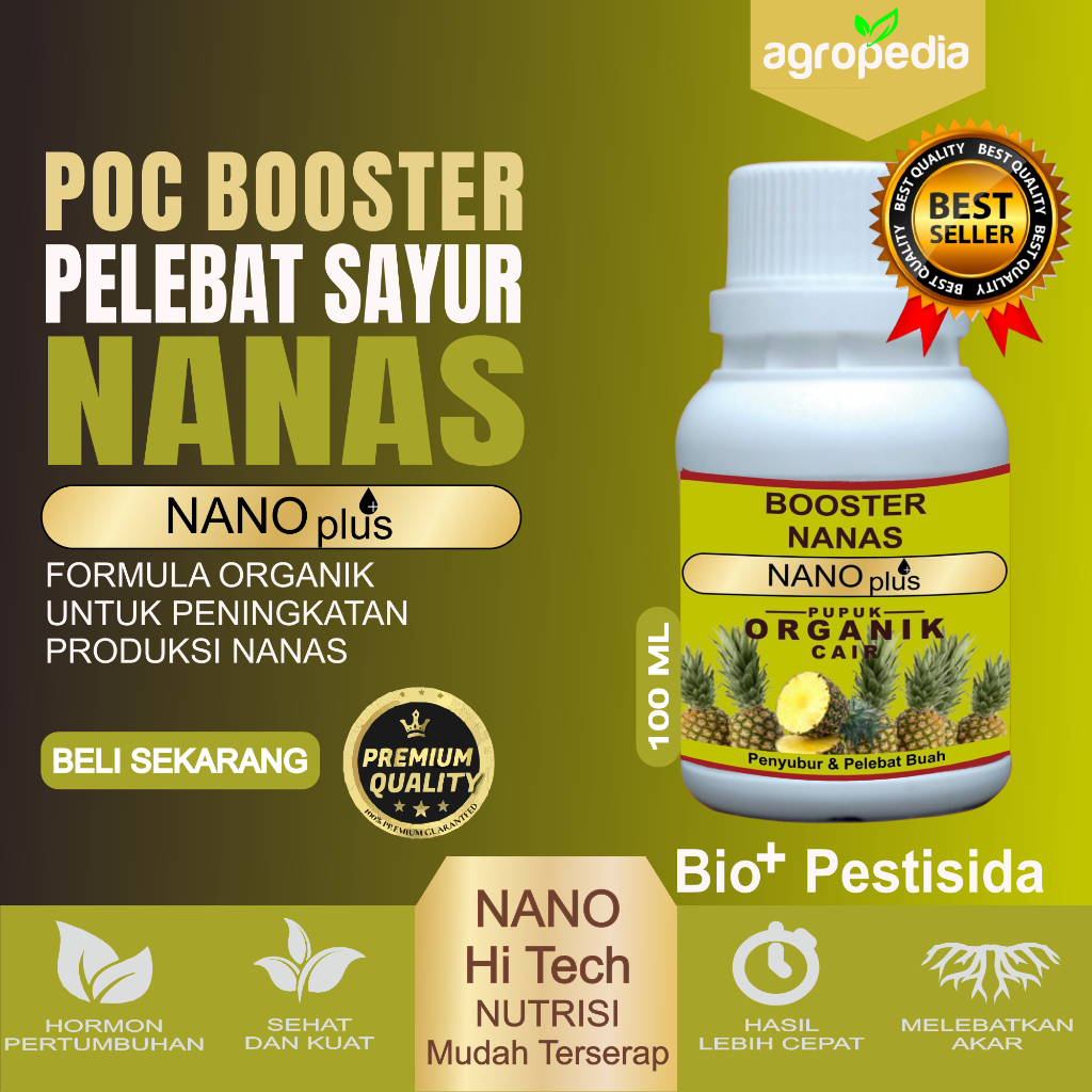 NUTRISI BOOSTER Pupuk Nanas Agar Cepat Berbuah, Super Pelebat Buah Nanas,  Pupuk Perangsang Nanas, A