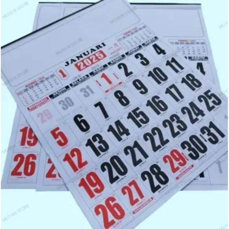 

Kalender Kerja Jumbo Tahun 2025 Kertas 70 gsm & 80 gsm