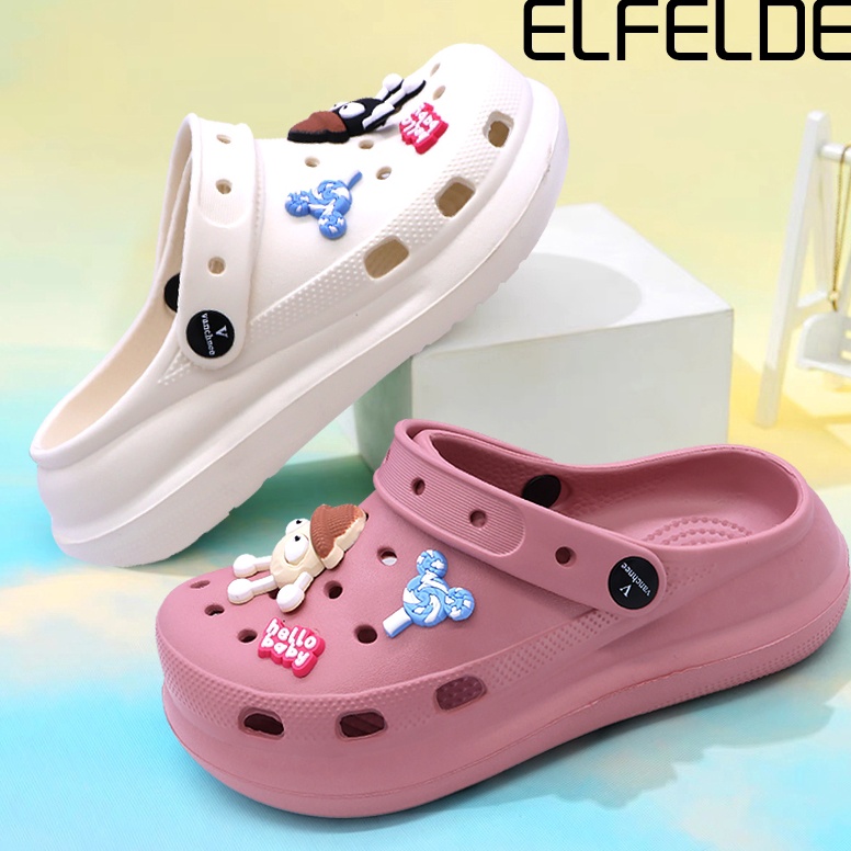 Terbaru EELDE Sandal Baim Wanita Tinggi Sandal Wanita Kekinian Sandal Jelly Baim Sepatu Sandal Fuji 