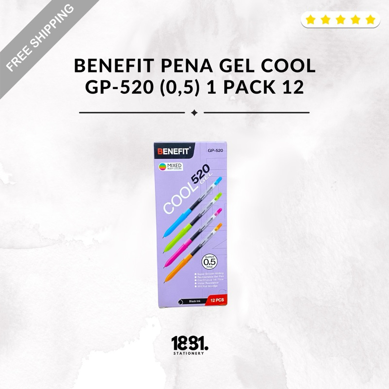 

Benefit Pena Gel (0,5) | Benefit Pena Gel Tinta Hitam | Pena Gel Gp-520 (pack/pcs)