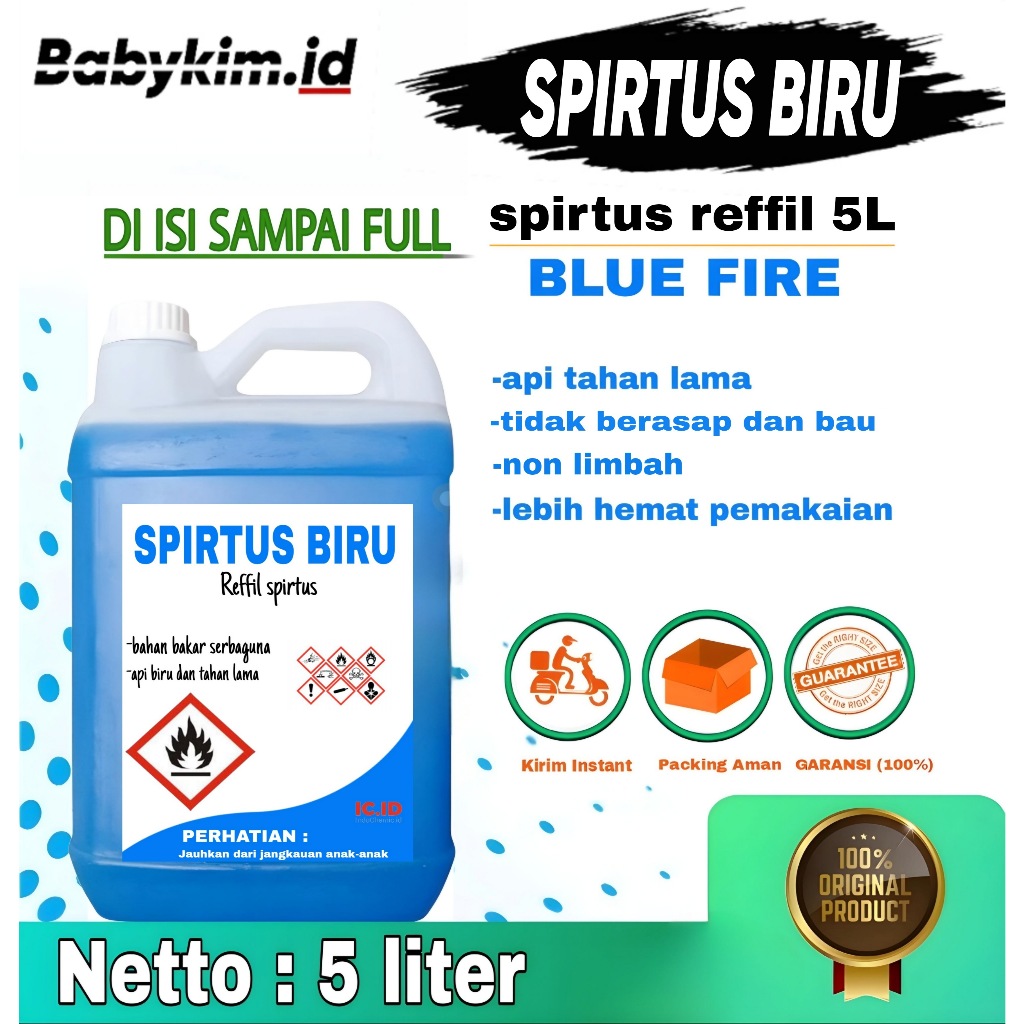 Spirtus Biru/Bahan Bakar Spirtus/Cairan Pembakar/Spirtus (5LITER)