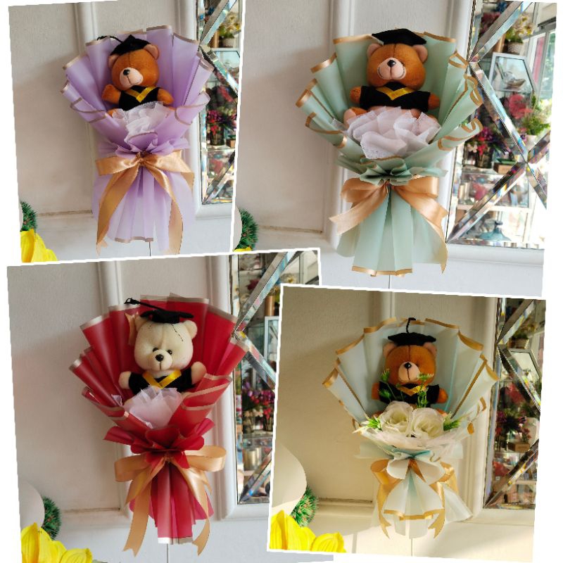 Buketforyou - Buket Boneka Teddy Bear Graduation Bunga Untuk Cewek dan Cowok Hadiah Wisuda