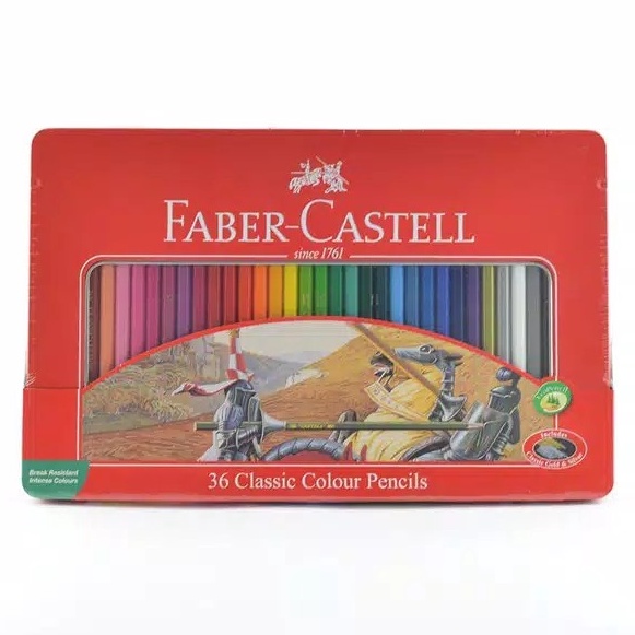 

HJ6 Pensil Warna Faber Castell 36 Classic Kemasan Kaleng Tin Case