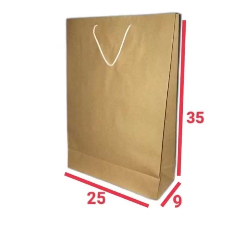 

Paper Bag Polos Ukuran Polio 25x35x9 1Pak Isi 12pcs