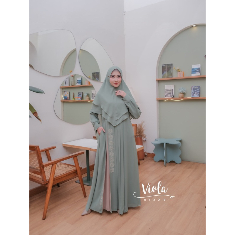 ELMIRA SET SYAR'I ORI BY VIOLA HIJAB/ GAMIS VIOLA/ DRESS TERBARU BY VIOLA HIJAB/ GAMIS CERUTY SET BY