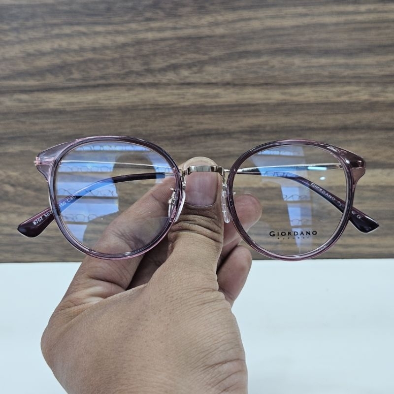 frame kacamata pria wanita vintage giordano bulat 8707 ungu gold