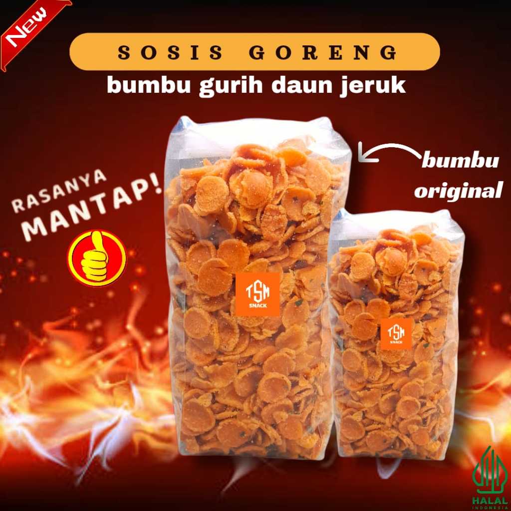 

Sosreng / Sosis Goreng Bumbu Special Original Gurih Daun Jeruk Cikruh Cemilan Food Snack