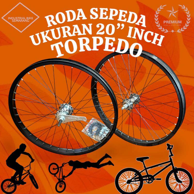 (( WHEELSET 20 ALLOY / TORPEDO )) Roda Velg Wheel Set Sepeda 20 inch BMX Mini Seli Lipat Velk