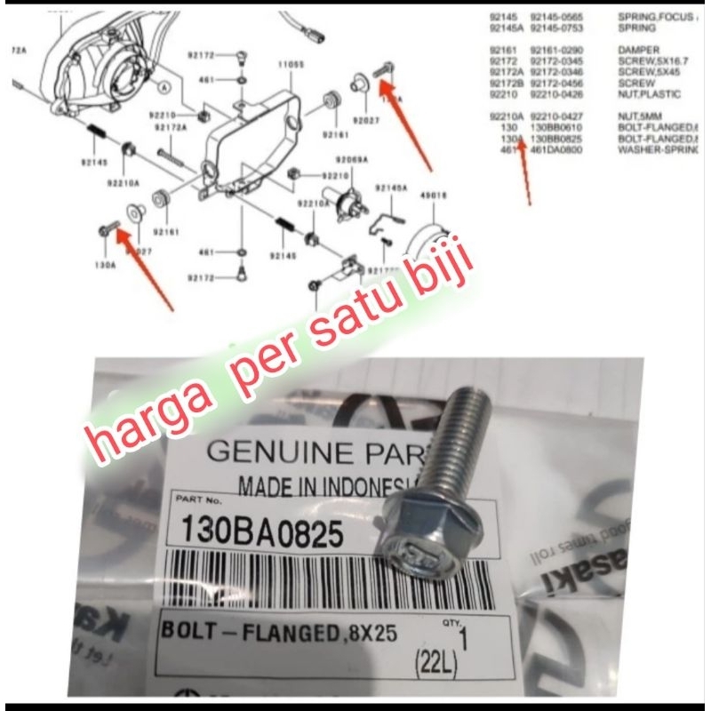 baut ring breket lampu depan ninja rr new original