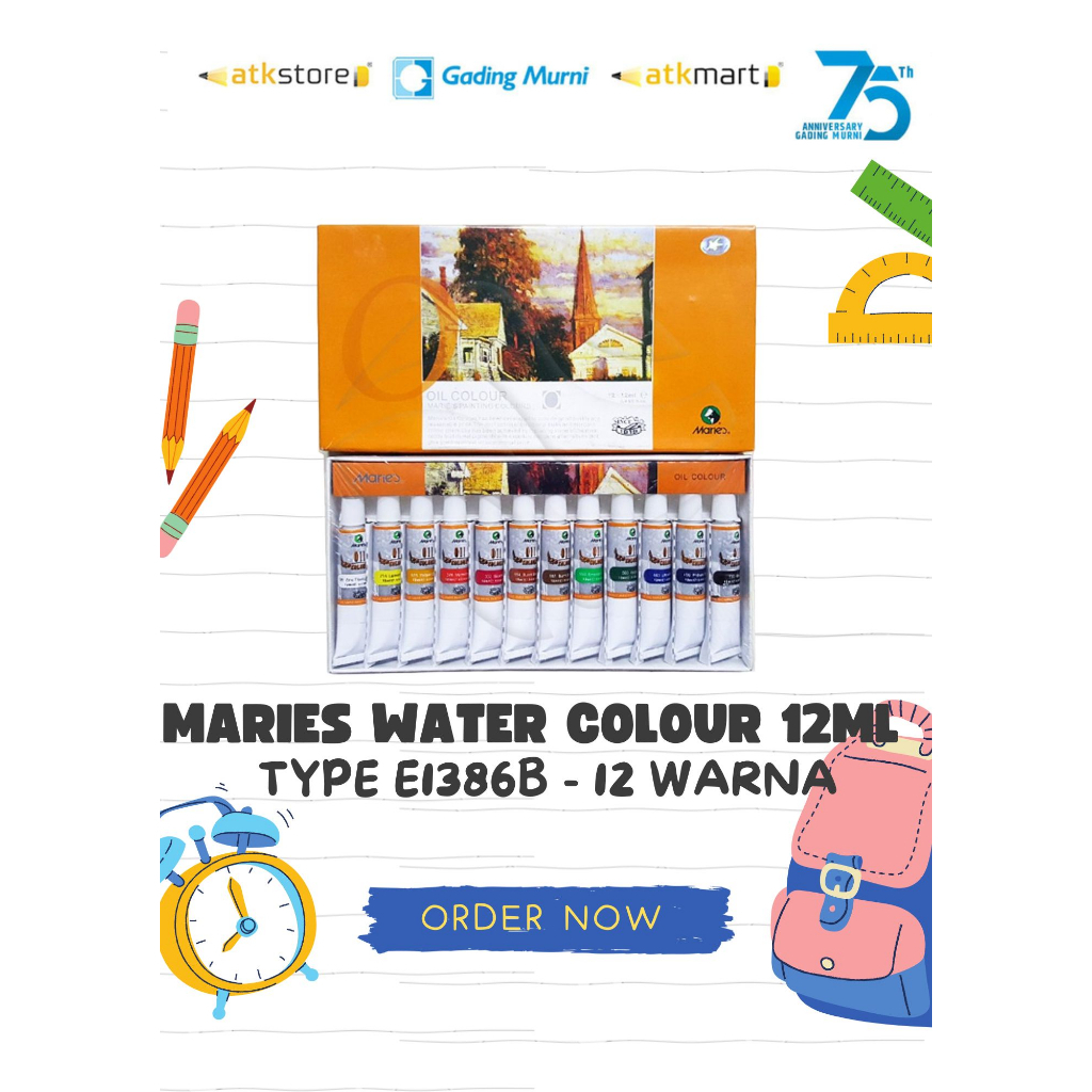 

Maries Oil Colour Set Type E1386B 12 Warna