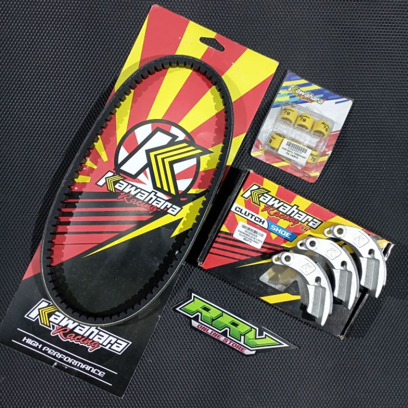 Paket Kirian CVT Kawahara Beat Karbu Vbelt + roller + kampas ganda Kirian Honda Beat KVY Kawahara Ra