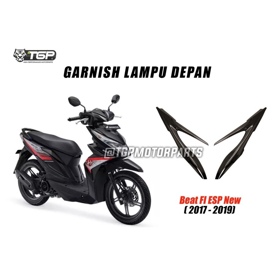 GARNISH LAMPU DEPAN BEAT FI ESP 2016-2019 CW BEAT STREET BLACK CHROME TGP