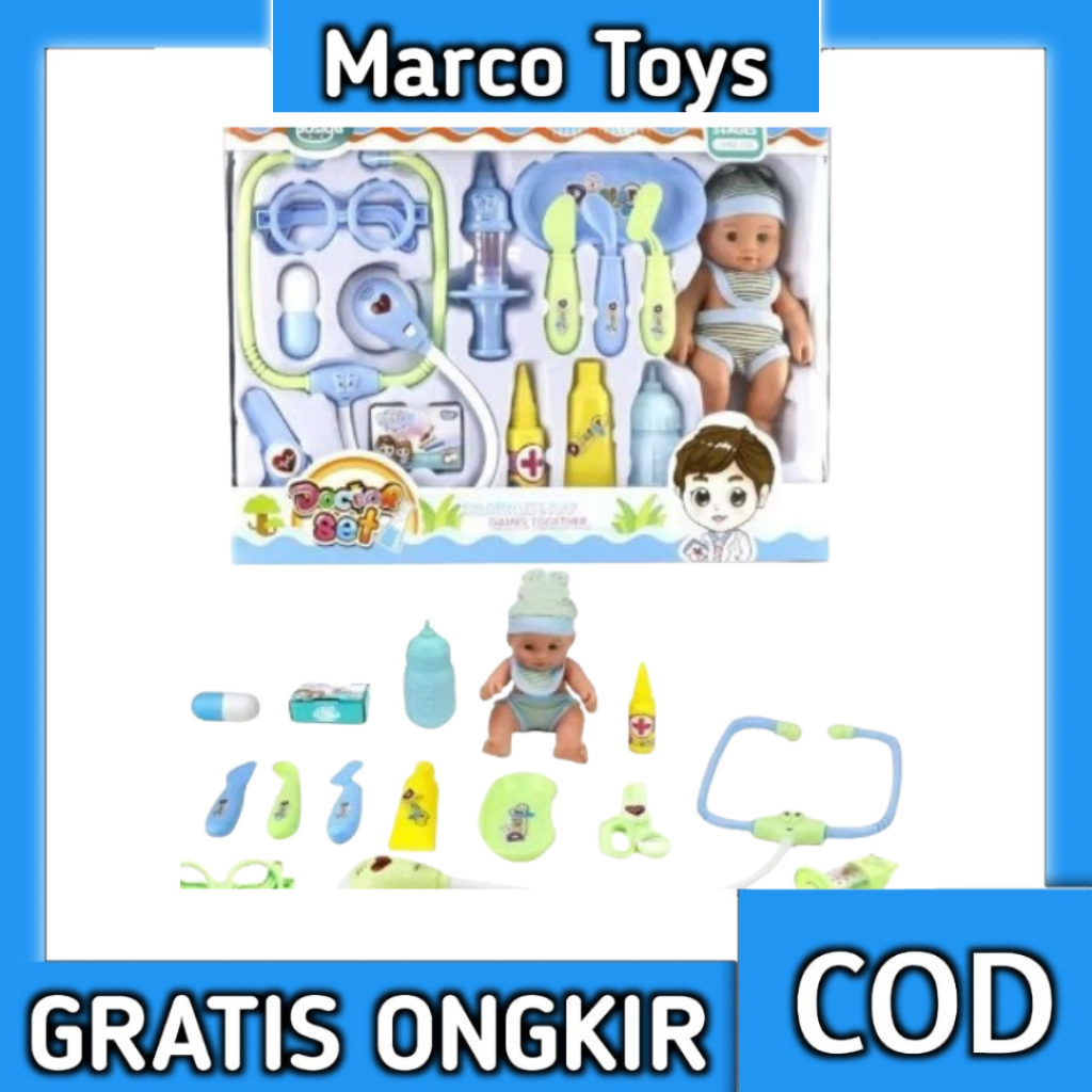 Mainan 1 Set Alat Dokter Dokteran Mainan Edukasi Study Medis Biru 20001 //Mainan Anak Anak Perempuan