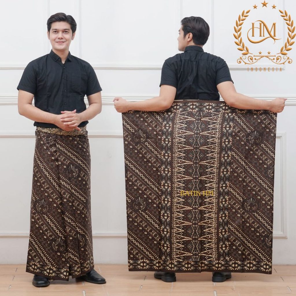 Sarung BATIK HM Motif Code 12 Seragam Muslim - Pria Dewasa