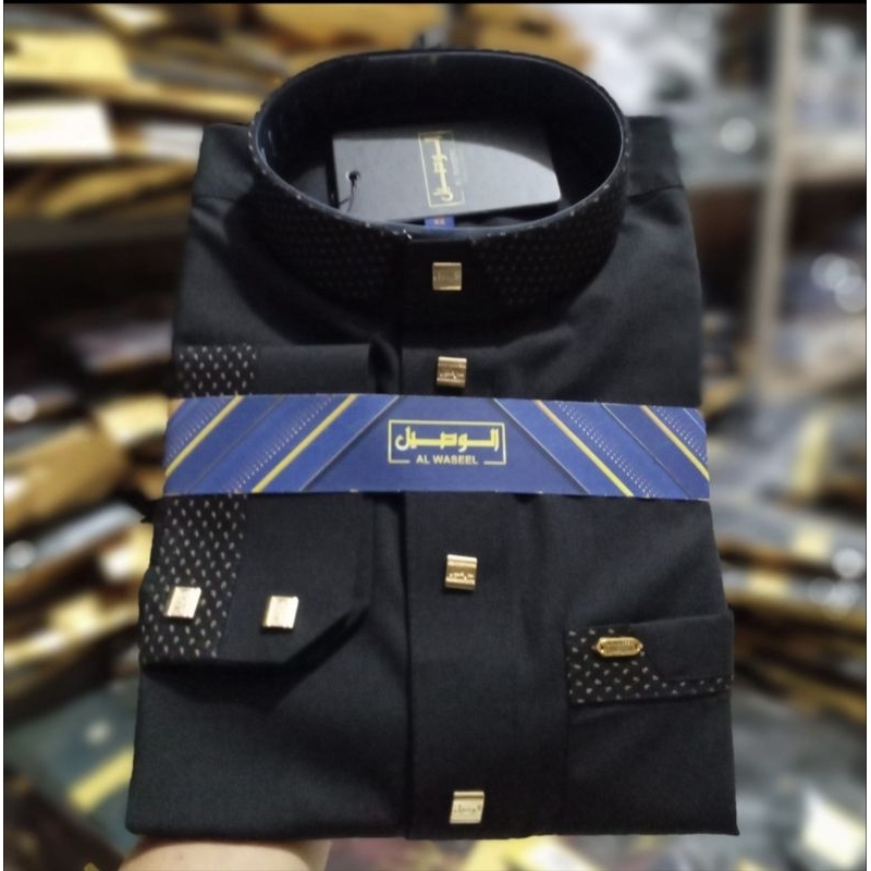 Gamis Jubah Al Waseel / Gamis Jubah Terbaru Al Waseel Hitam Kombinasi  /  Jubah Gamis  Al Waseel  / 