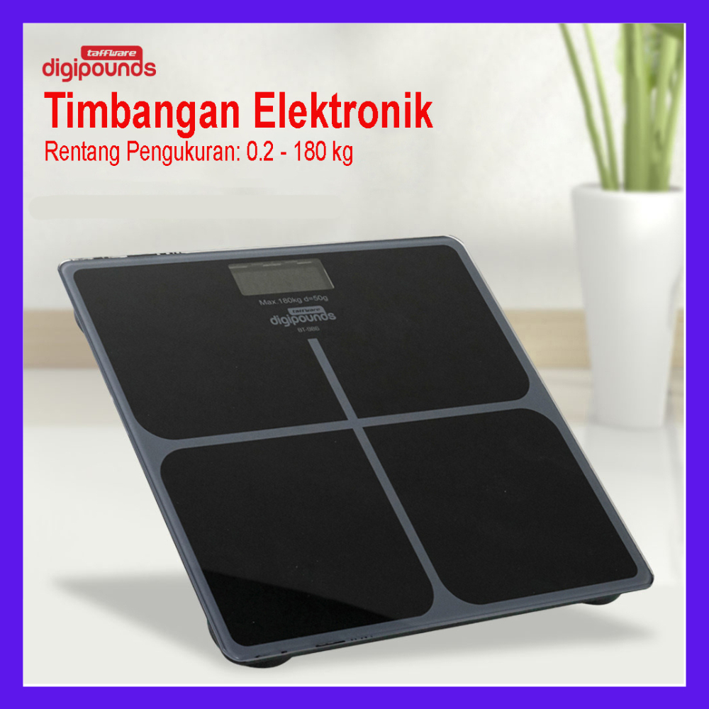 Timbangan Taffware 180KG TIMBANGAN Badan Digital Scale Temperature 180kg Taffware Digipounds