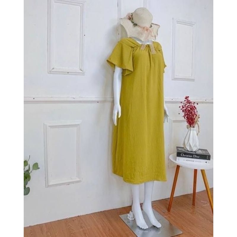 dress fuji kekinian model kerut atas dada