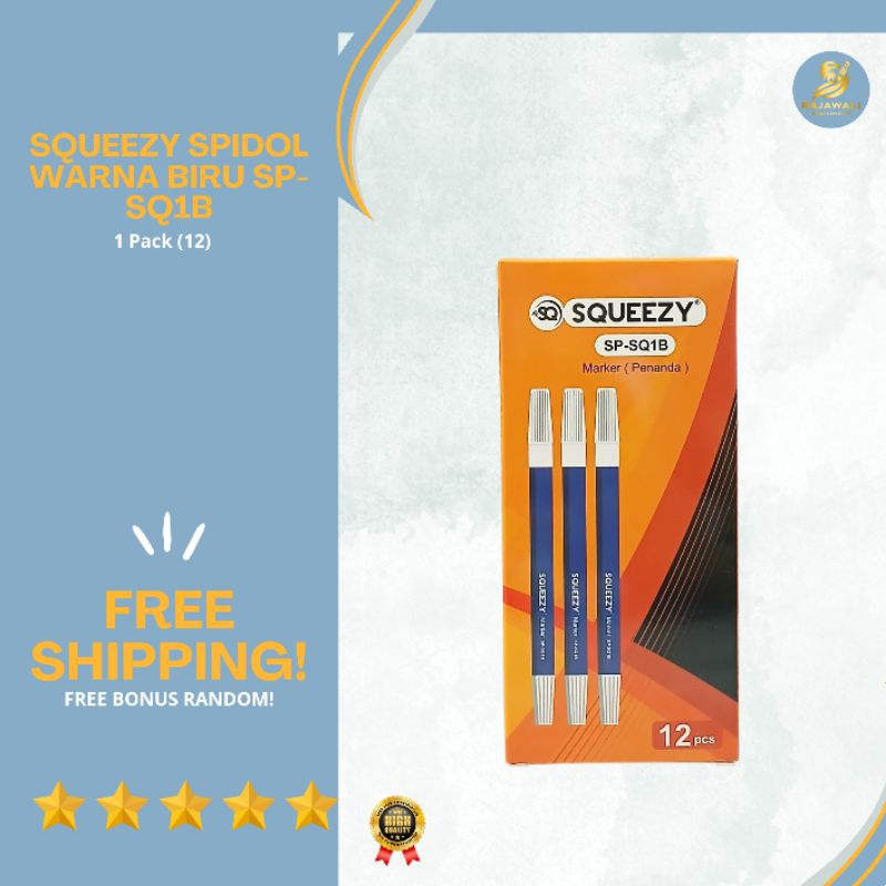 

Squeezy Spidol Warna | Tinta Biru | 1 Pack (12)