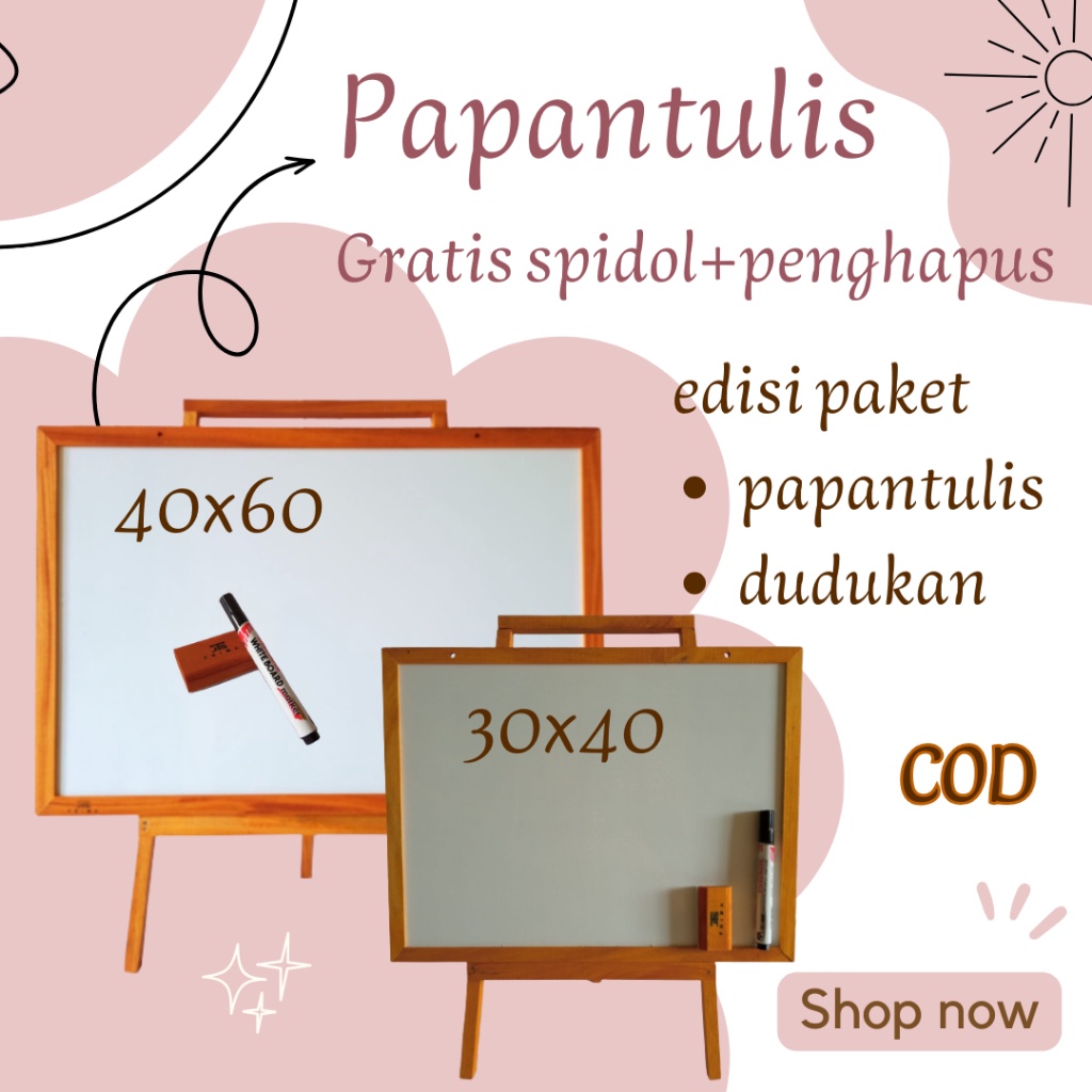 

Diskon Eksklusif Papantulis putih paket 3x44x6papantulis gratis spidol dan penghapus kecilbesar