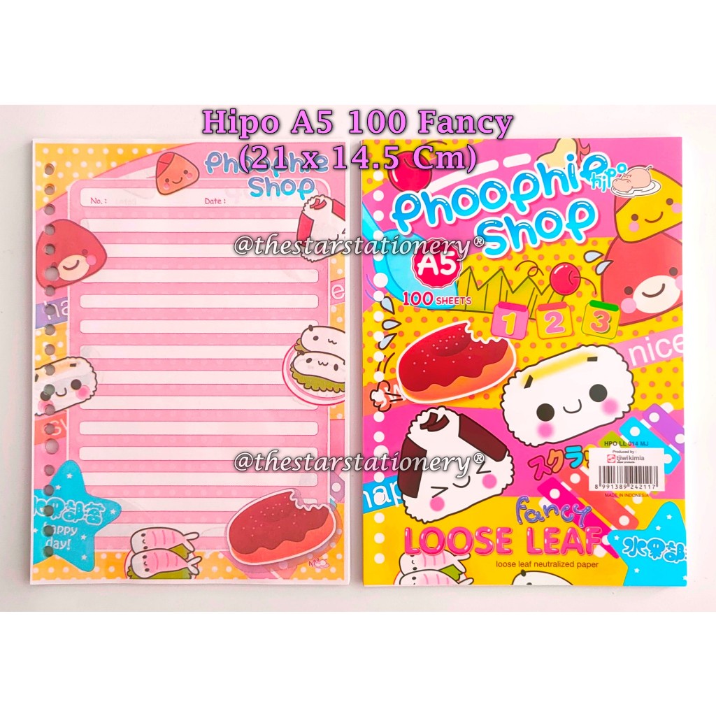 

(1 Pak Isi 100 Lembar) Loose Leaf Hipo A5 100 Lembar Fancy Warna / HPO LL Isi Kertas File A5 100