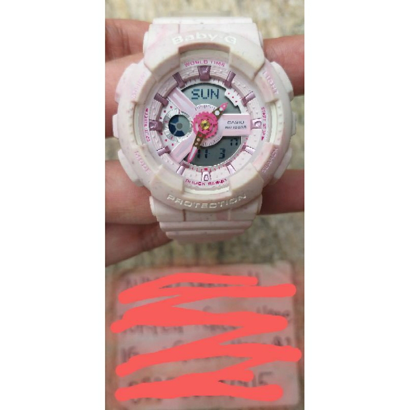 Jam tangan G Shock casio BABY G BA 110PI 4ADR original bekas/second watch wanita