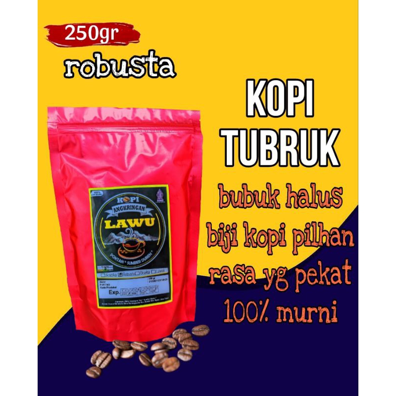 

kopi lawu kopi original kemasan 250grm 100% kopi murni,kopi lawu gread B