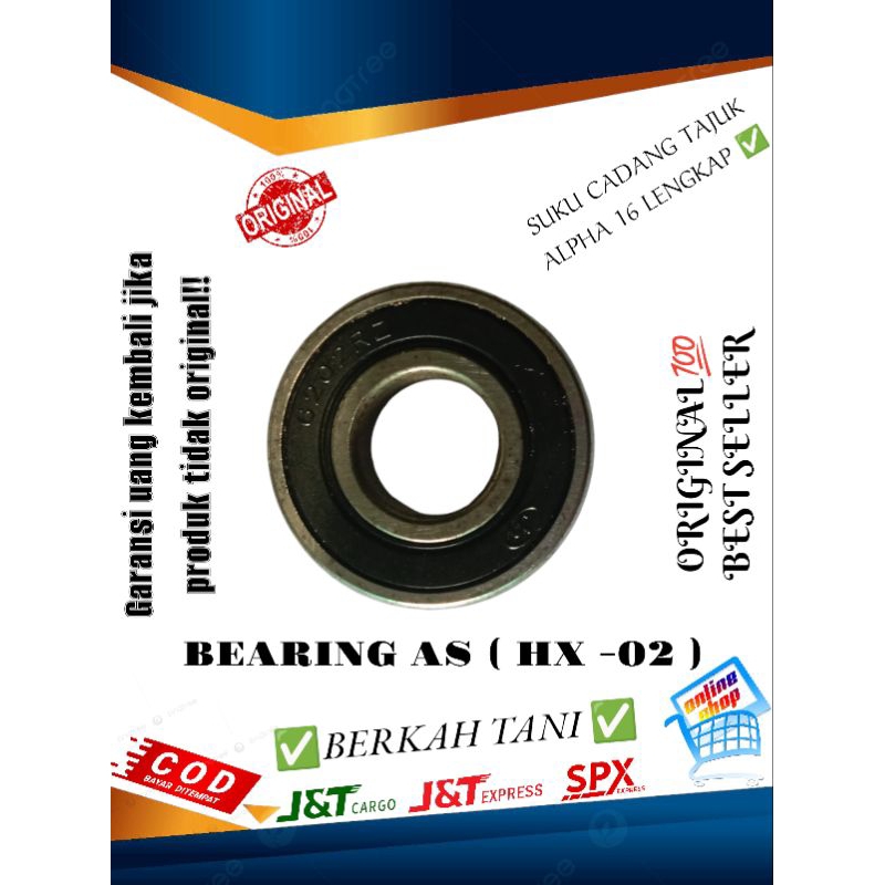 sperpart tajuk alpha/ suku cadang tajuk alpha alat tanam jagung bearing as hx 02