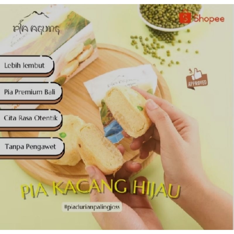 

PIA AGUNG RASA KACANG HIJAU ISI 5 PCS/PACK OLEH-OLEH KHAS BALI ENAK